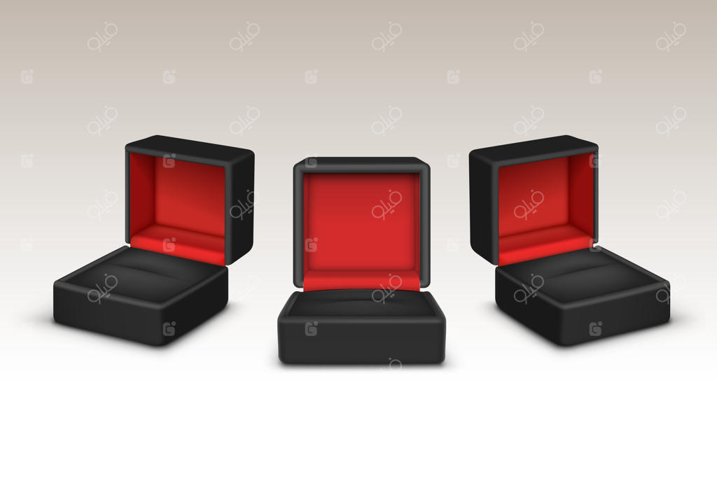 مجموعه‌ای از جعبه‌های خالی باز قرمز و مشکی