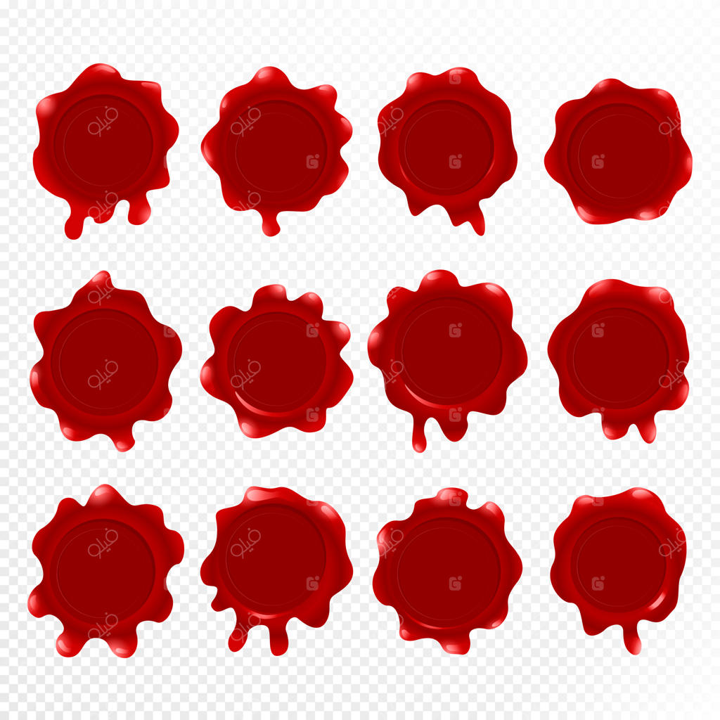 مهر مومی قرمز به صورت جداگانه،