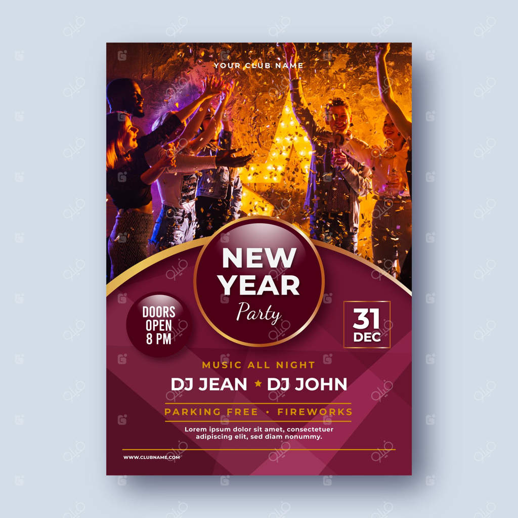 قالب پوستر جشن سال نو ۲۰۲۱