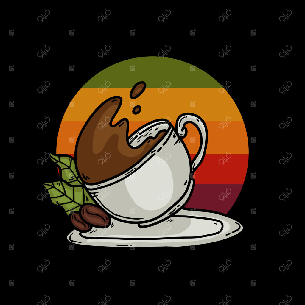تصویرسازی وکتور یک فنجان قهوه