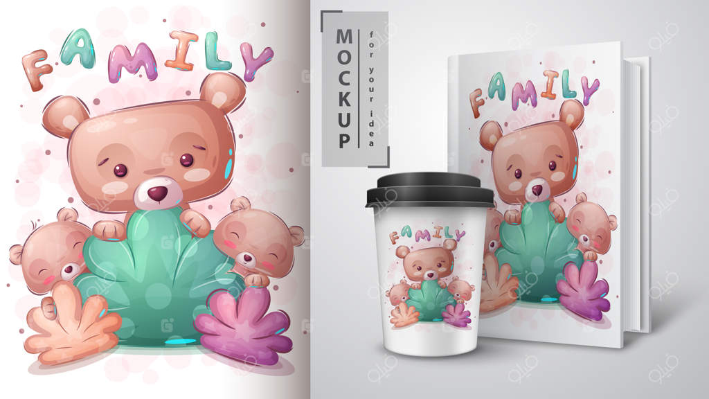 پوستر و محصولات خانواده خرس‌ها