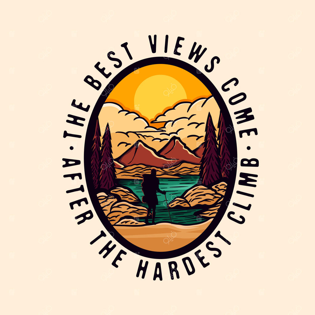 لوگوی نشان ماجراجویی پیاده‌روی رنگارنگ