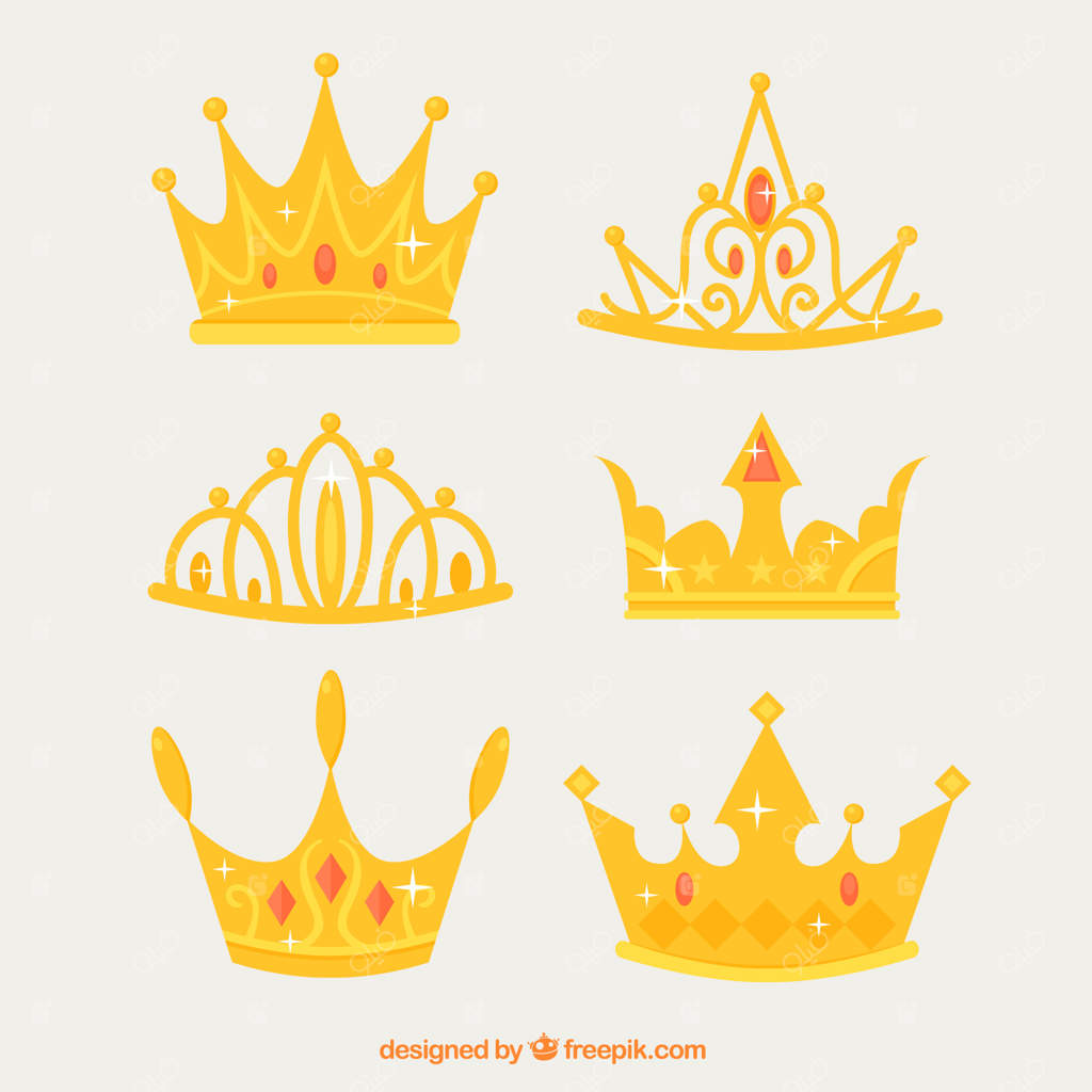 مجموعه‌ای از شش تاج طلایی