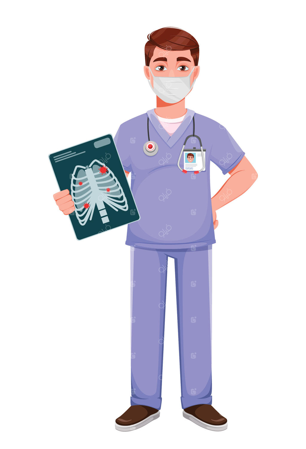 پزشک خوش‌تیپ با لباس فرم حرفه‌ای