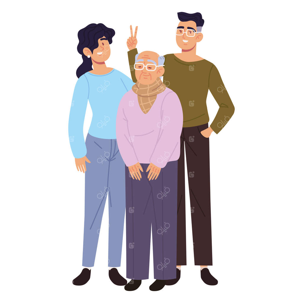 والدین و پدربزرگ خانواده