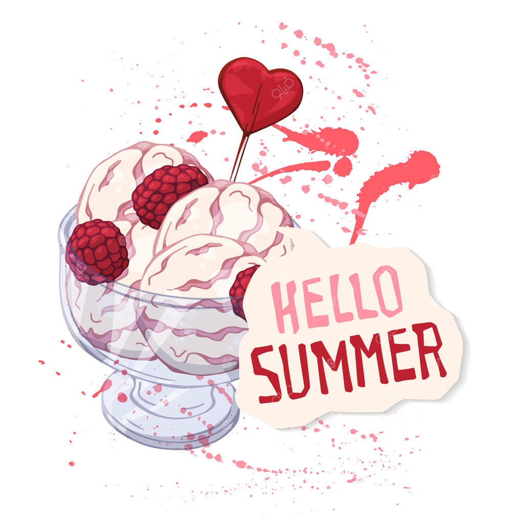 بستنی وکتوری در لیوان شیشه‌ای با تزئین تمشک