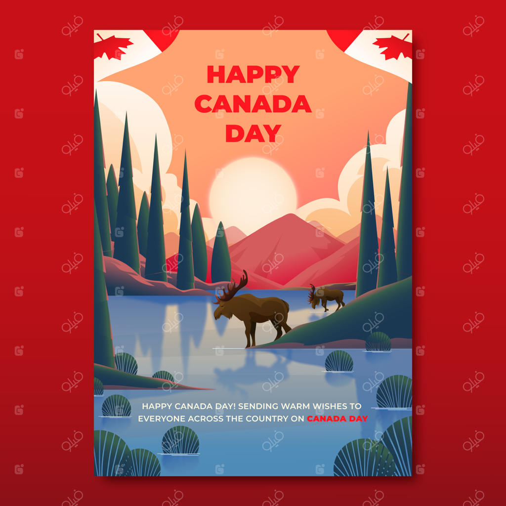 قالب کارت تبریک برای جشن روز ملی کانادا