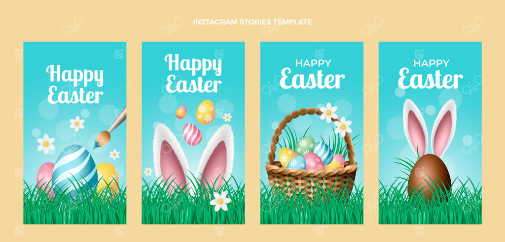 مجموعه‌ای از استوری‌های واقع‌گرایانه عید پاک برای اینستاگرام