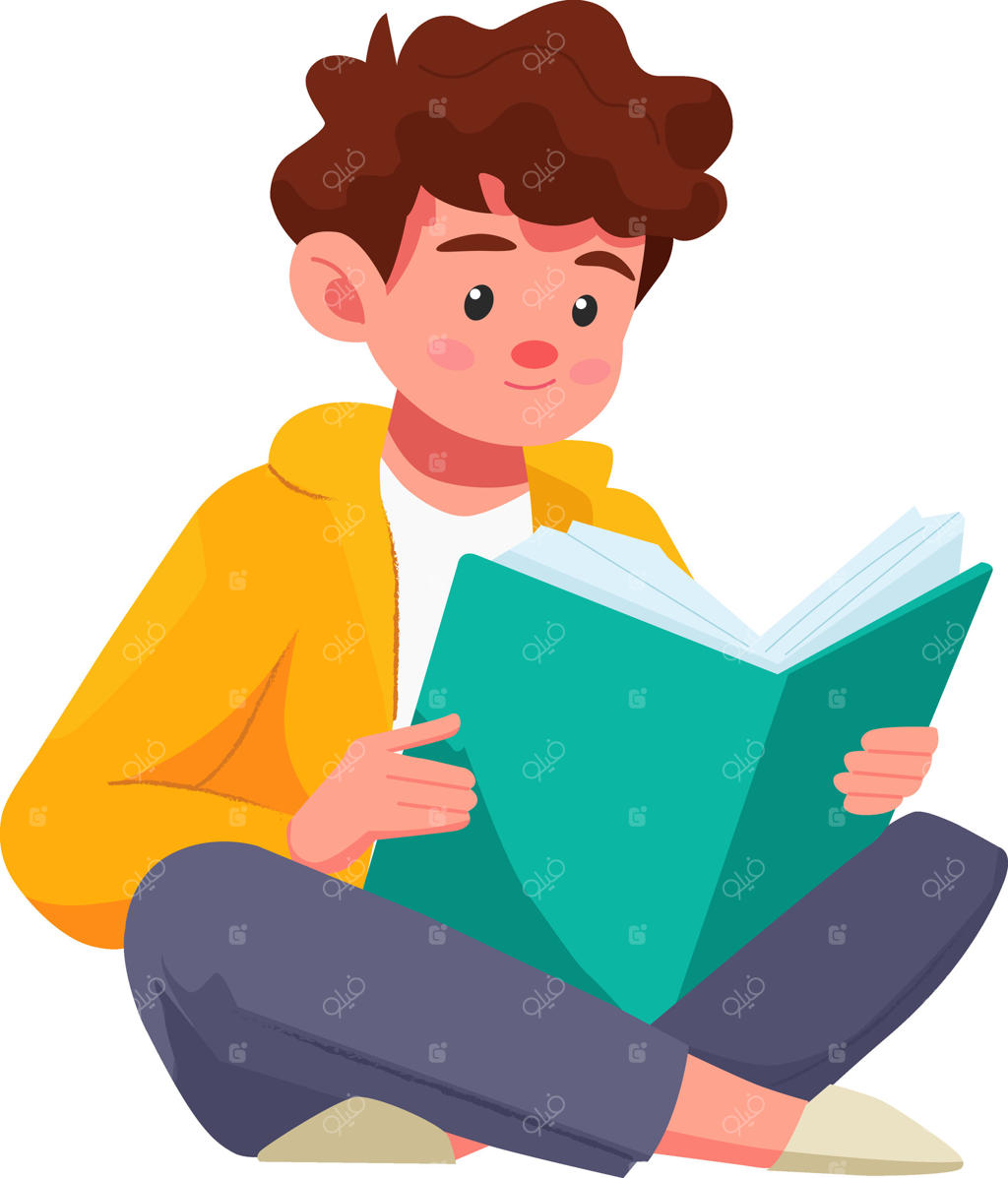 مطالعه در فضایی دنج: تصویرسازی پسر بچه‌ با کتاب در خانه و کلاس