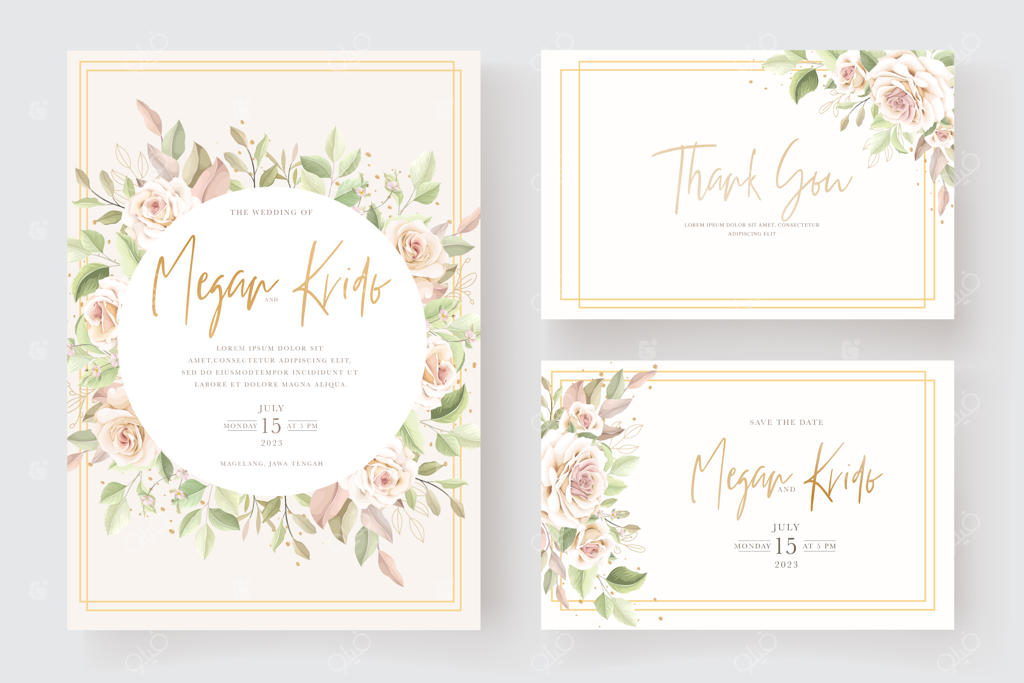 طرح پس‌زمینه گل رز دست‌کشیده و قاب حلقه‌ای