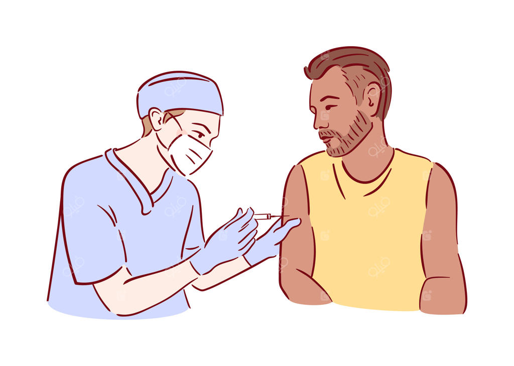 تصویرسازی فرایند واکسیناسیون بیمار توسط کادر درمان