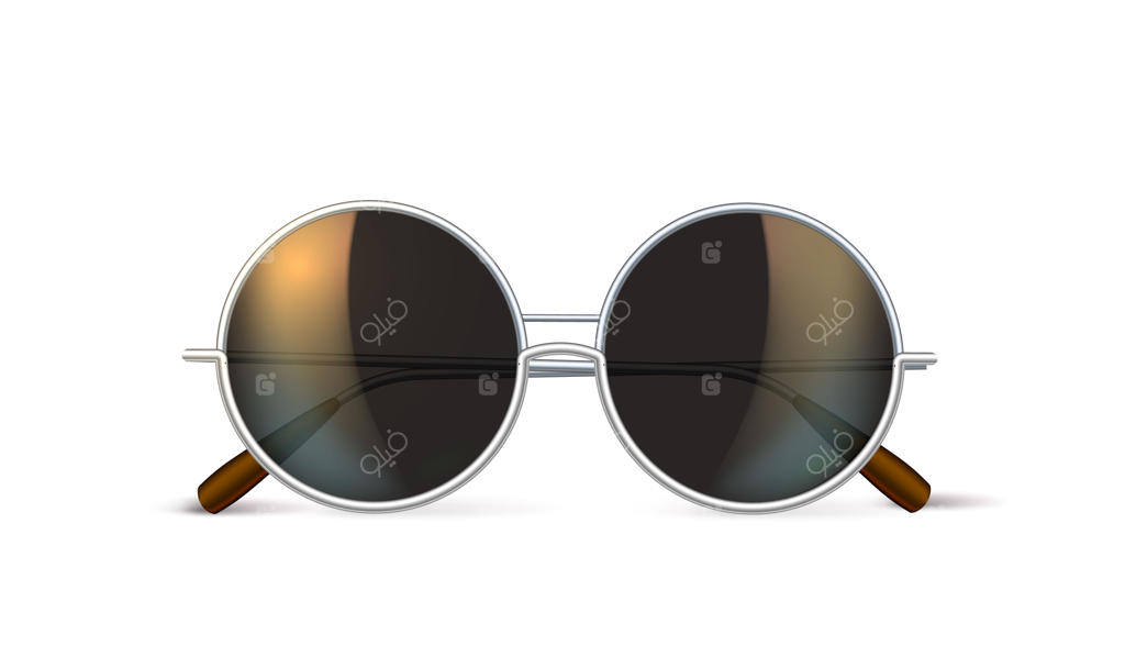 عینک‌ دایره‌ای کلاسیک وکتور با طرح هیپسترانه