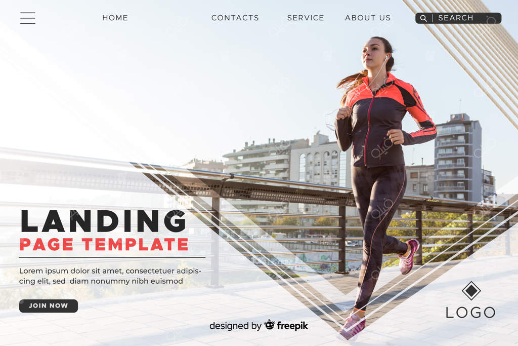 قالب صفحه فرود ورزشی با عکس