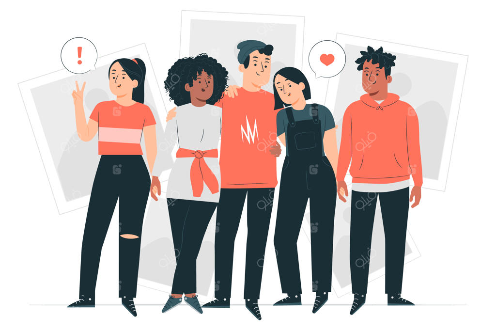 تصویرسازی مفهوم عکس گروهی