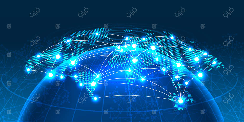 انتقال عناصر جهانی، سیاره زمین به نقطه‌ای بر روی پس‌زمینه سیاه