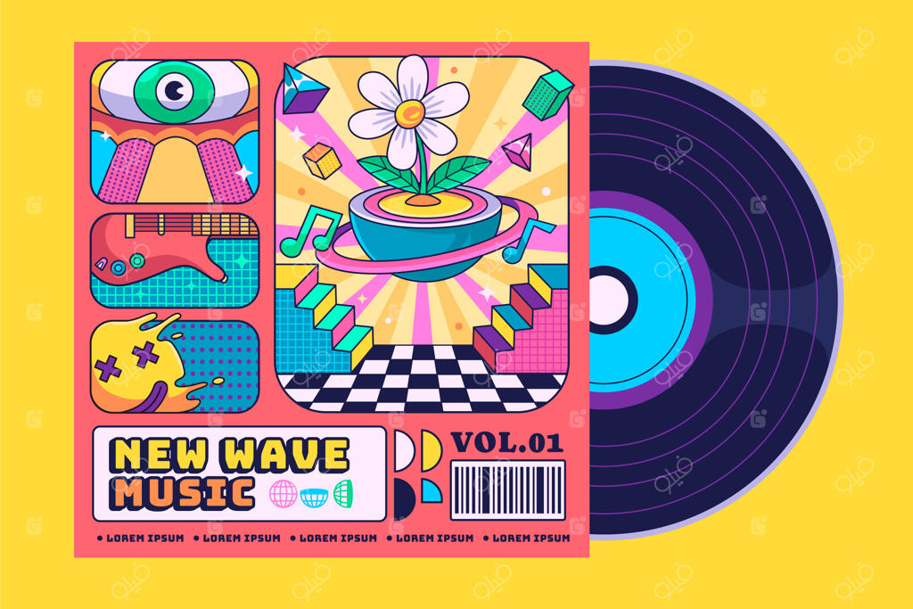 قالب جلد آلبوم موسیقی با طراحی دستی