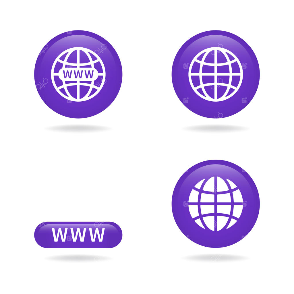 مجموعه وکتور دکمه و آیکون‌های وب‌سایت