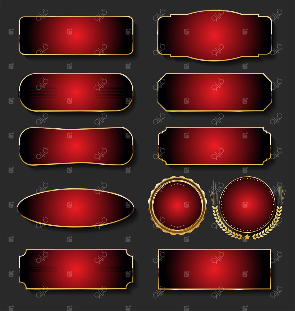مجموعه برچسب‌ها و نشان‌های طلایی وینتج کلاسیک