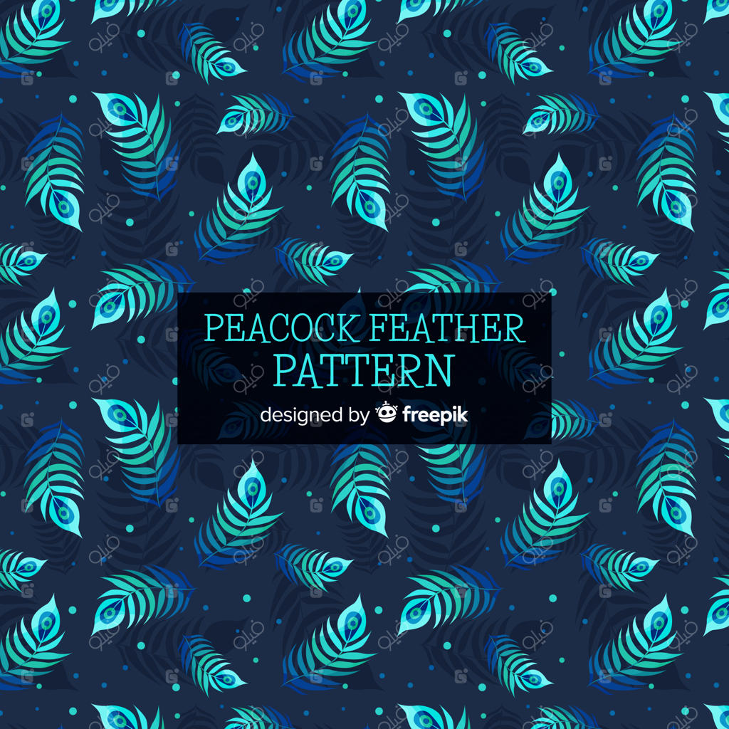 طرح زیبای پر طاووس
