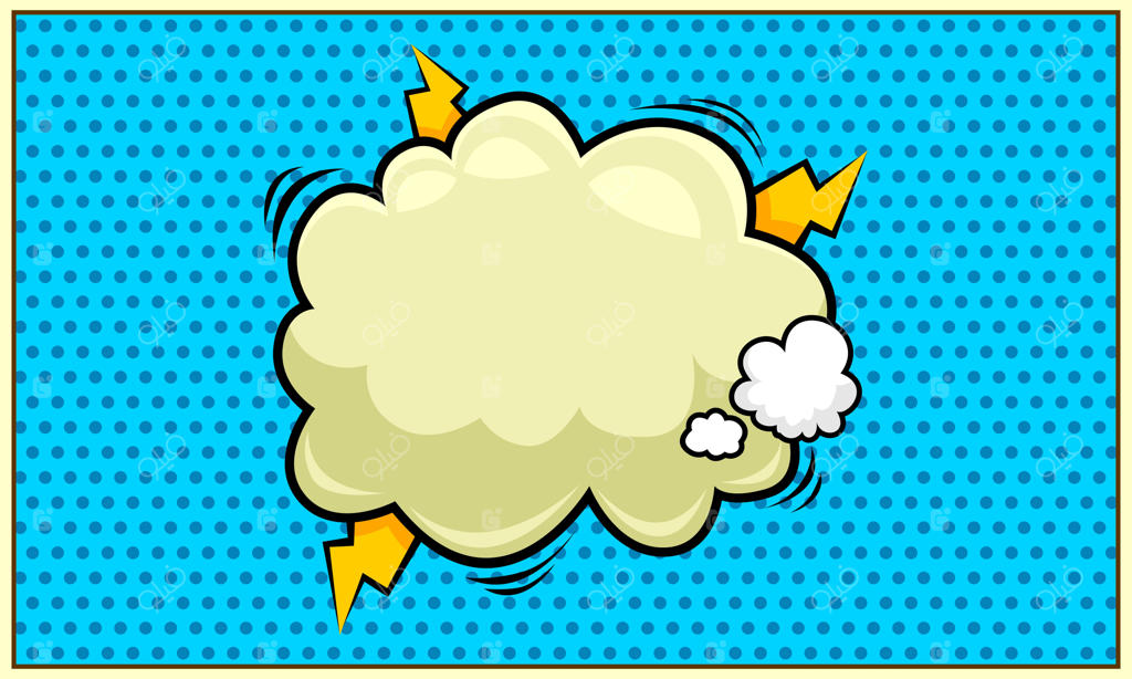 پس‌زمینه انتزاعی آبی با تصویر ابرهای کارتونی