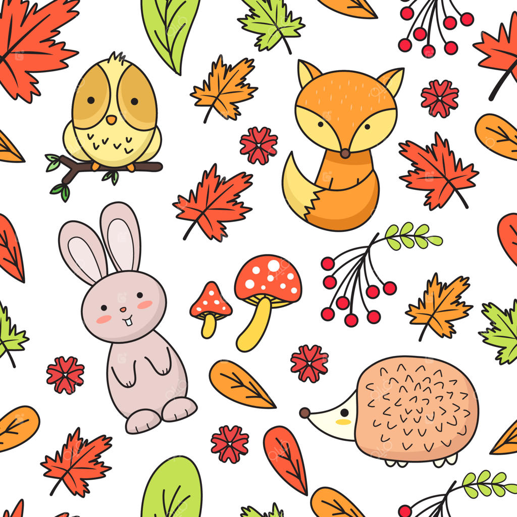 پترن زیبا از حیوانات پاییزی