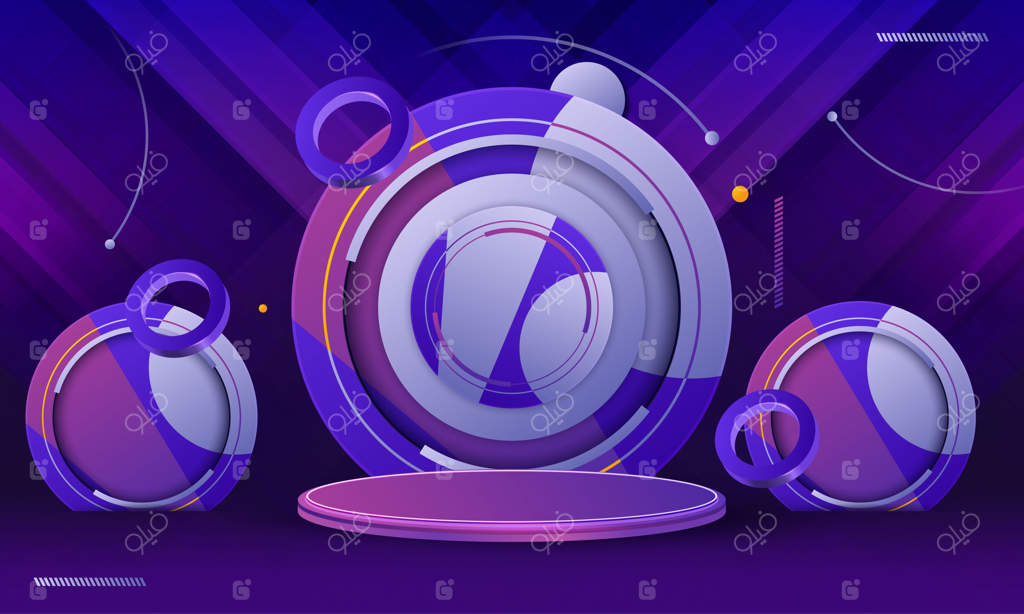 نمایش محصولات با پس‌زمینه سه‌بعدی: صحنه‌ای با سکوهای هندسی برای نمایش محصولات آرایشی و بهداشتی