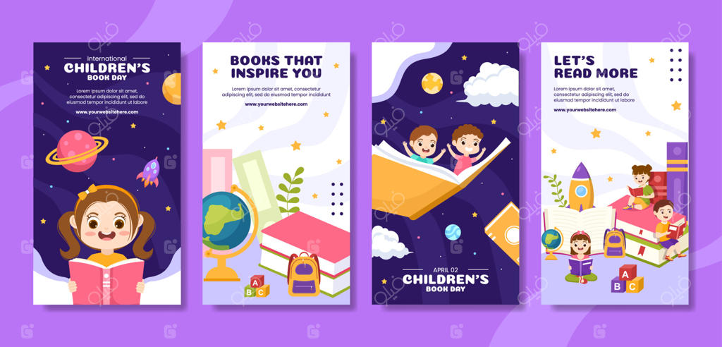 قالب‌های کارتونی و دست‌ساز داستان‌های شبکه‌های اجتماعی روز جهانی کتاب کودک