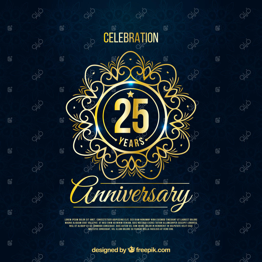 سالگرد مبارک با اعداد به سبک طلایی