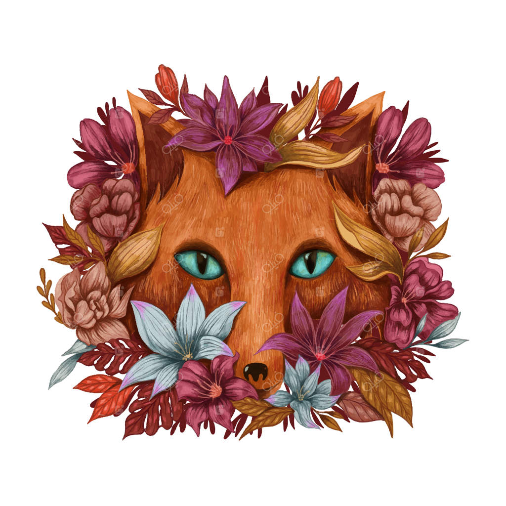 روباه در میان گل‌ها