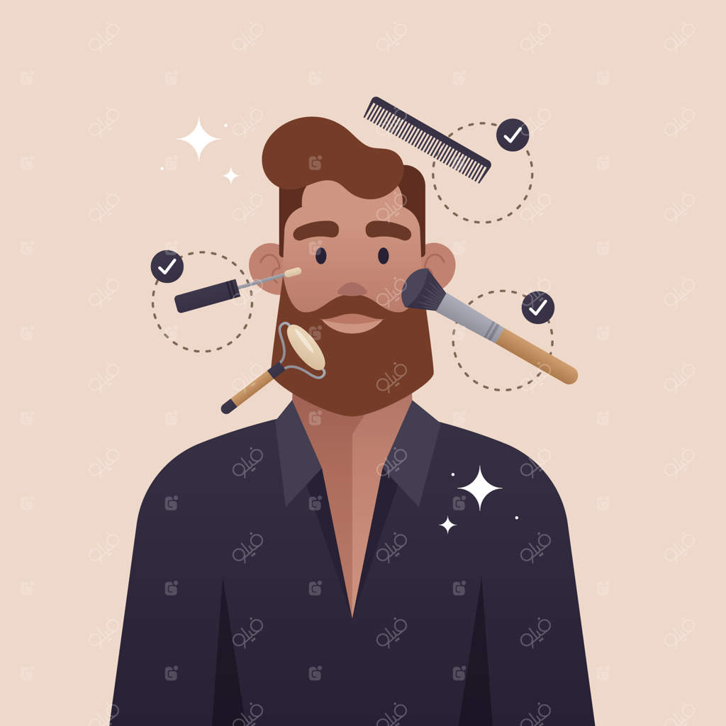 تصویر آرایش و پیرایش مردانه با شیب رنگی