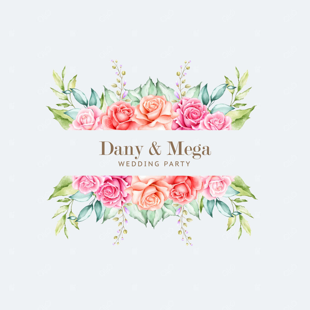 قاب ظریف با گل‌های آبرنگی