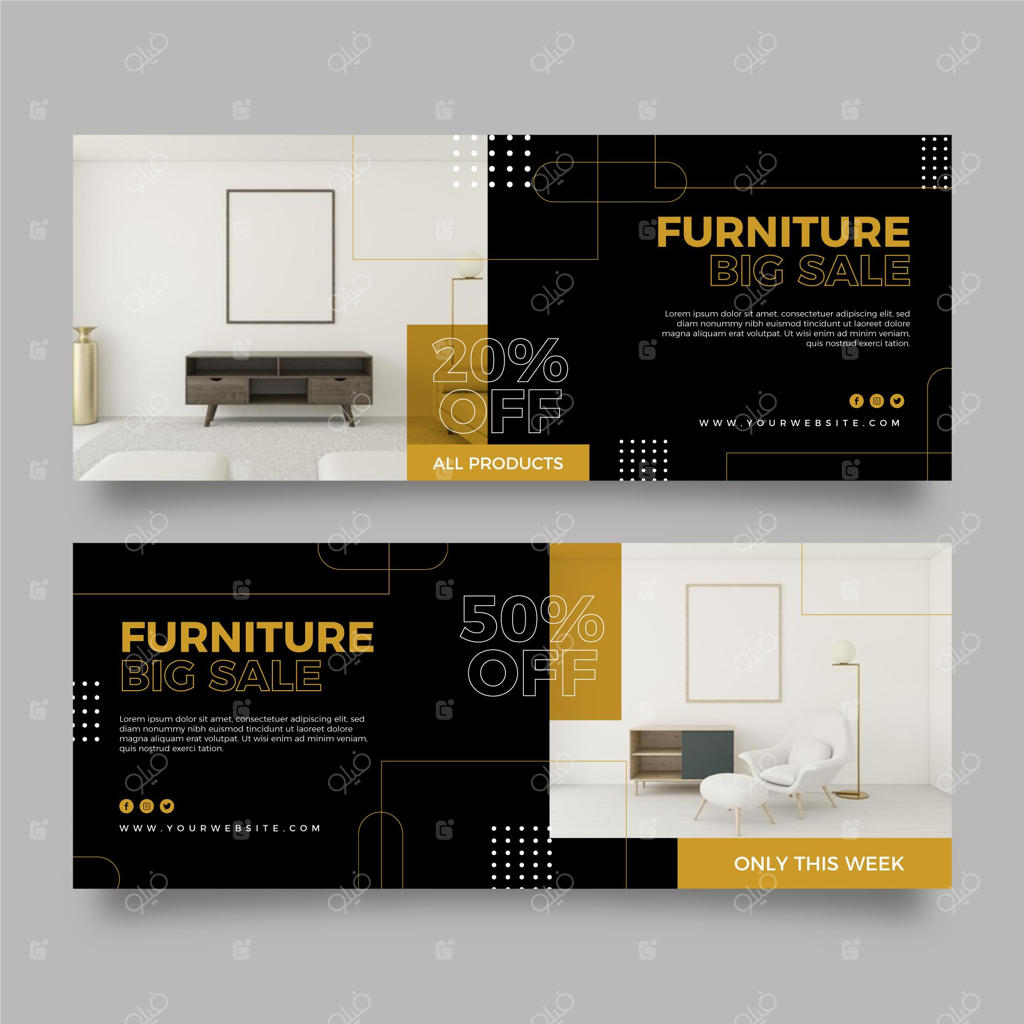 مجموعه بنرهای فروش مبلمان
