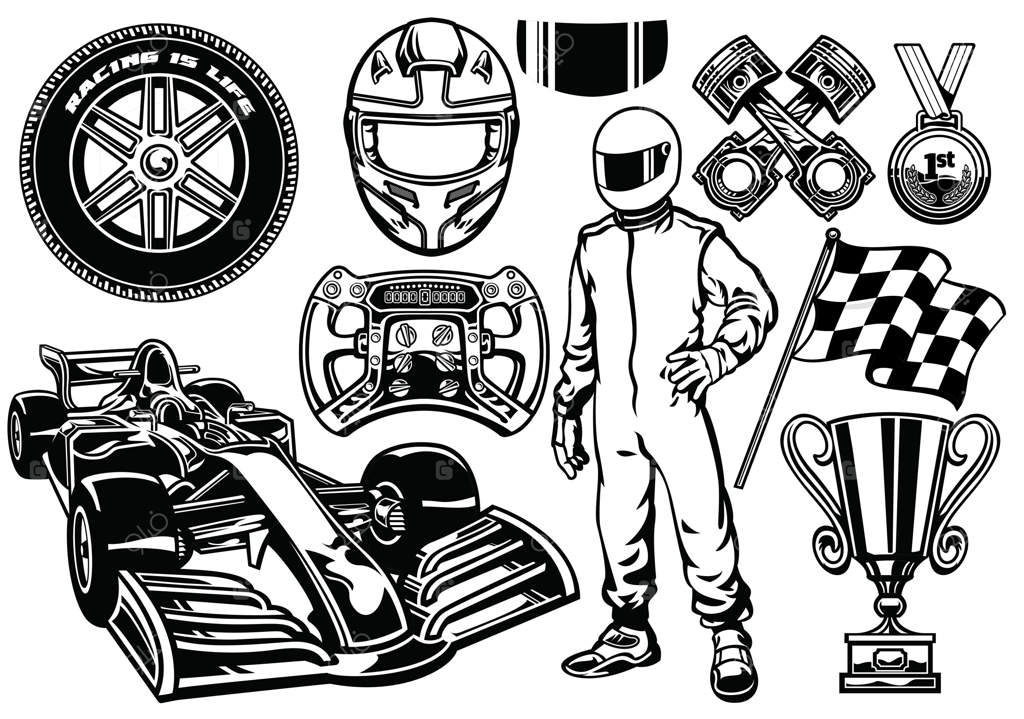 مجموعه مسابقات فرمول به رنگ سیاه و سفید