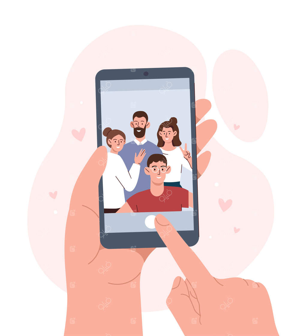 دوستان در حال گرفتن سلفی