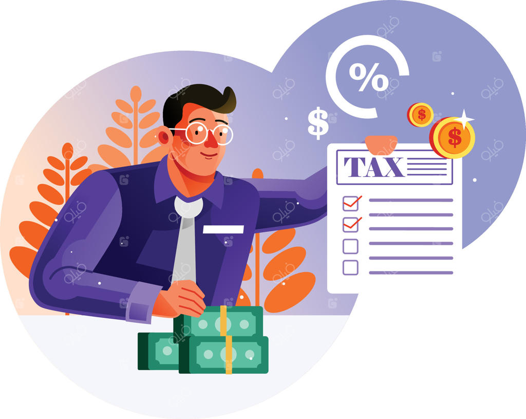 مرد تاجر در حال نشان دادن برگه مالیاتی