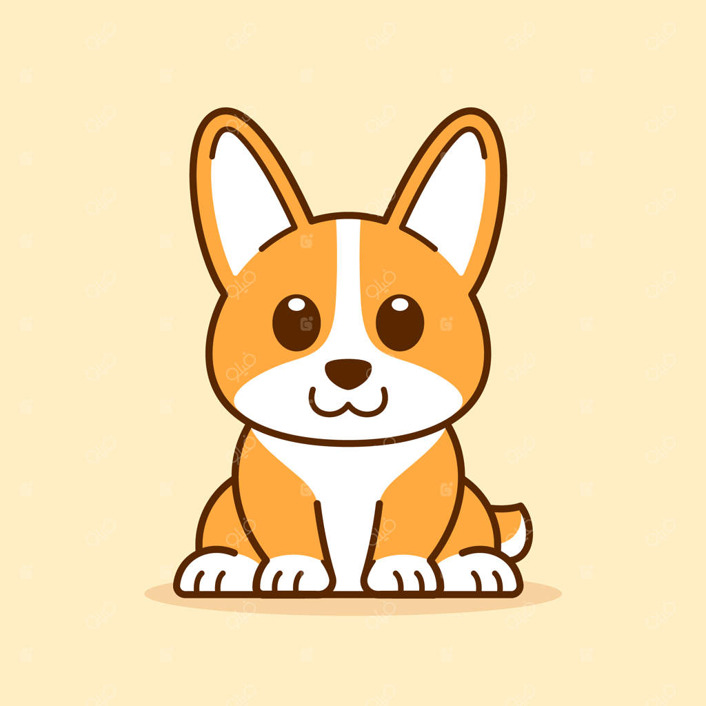 تصویر بامزه کورگی نشسته