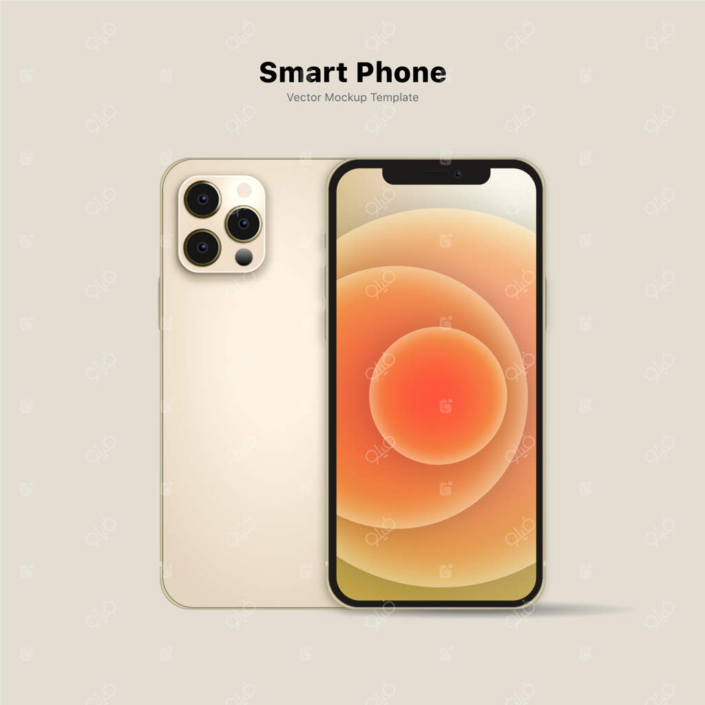 طراحی واقع‌گرایانه موکاپ وکتور گوشی هوشمند