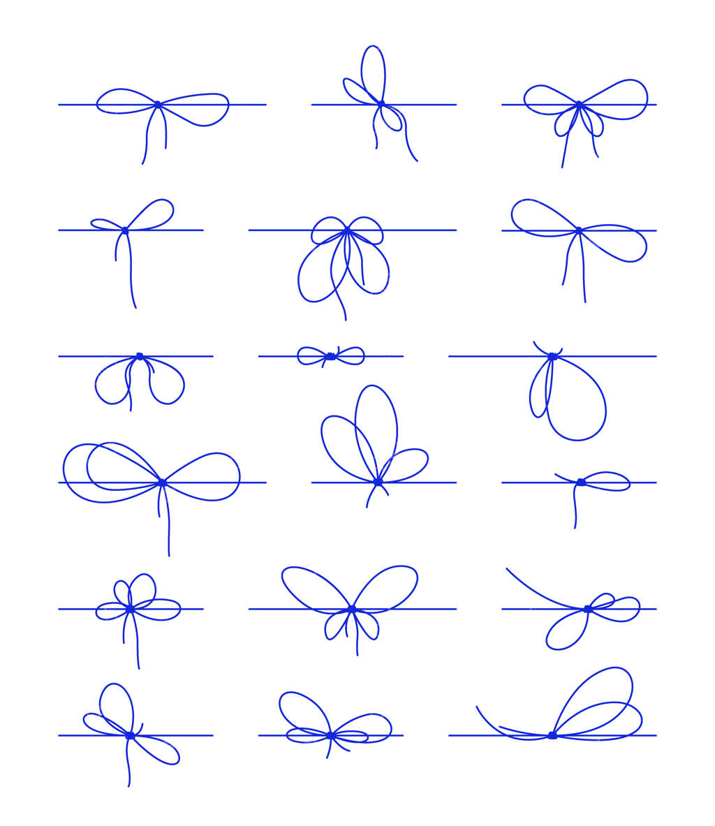 حلقه‌های تزئینی و گره‌های ساتن در طراحی‌های گرافیکی جذاب برای پروژه‌های نساجی زیبا و متنوع