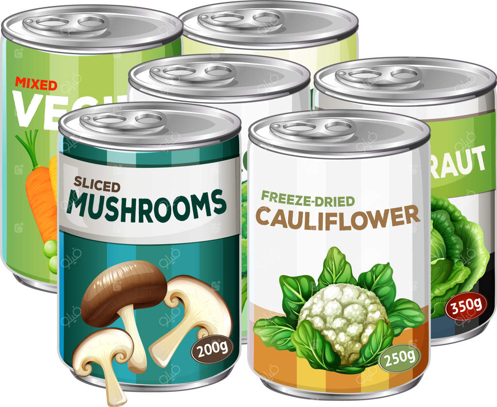 مجموعه کنسروهای متنوع سبزیجات