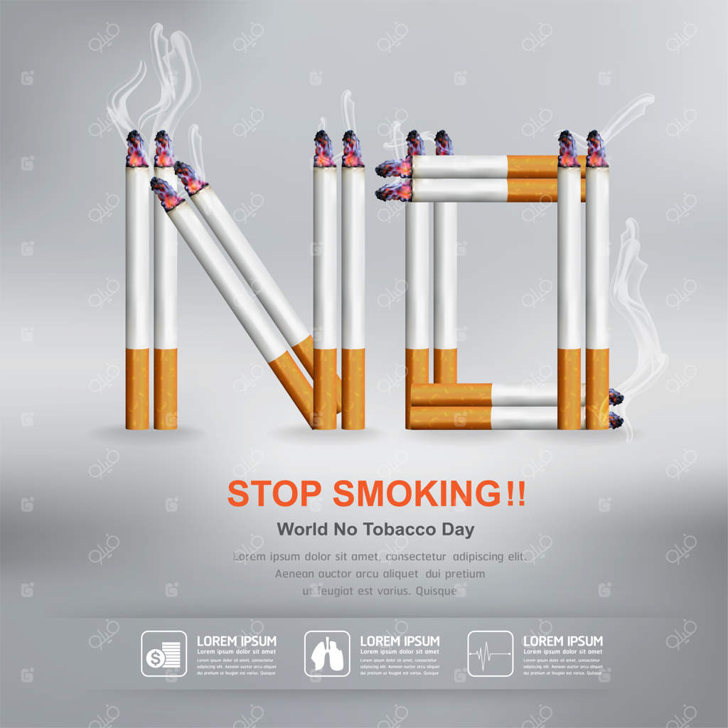ایده ترک سیگار برای پس‌زمینه روز جهانی بدون دخانیات.