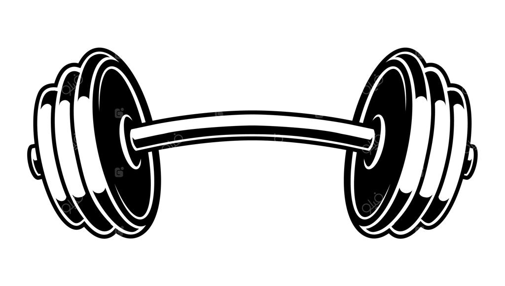 تصویر سیاه و سفید از یک دمبل