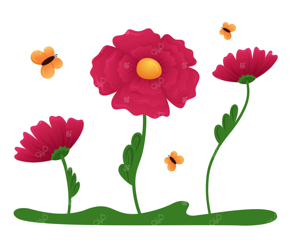 گل‌های رنگارنگ در باغی پرنشاط شکوفا می‌شوند و زنبورها در اطرافشان وز وز می‌کنند.