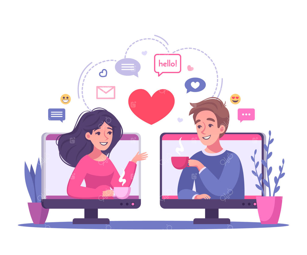 روابط مجازی و تصویرسازی کارتونی دوستیابی آنلاین