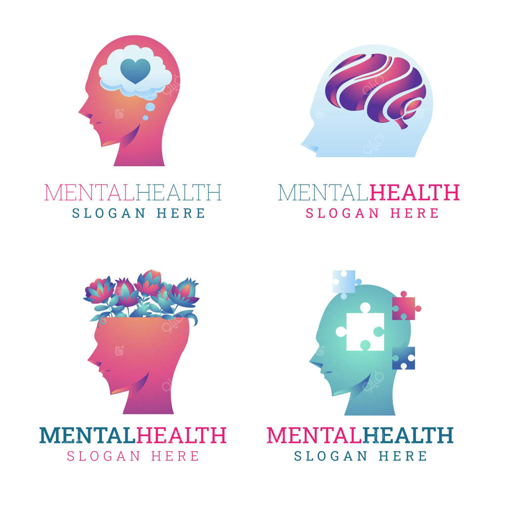 پترن لوگوهای سلامت روان با طرح گرادیانت