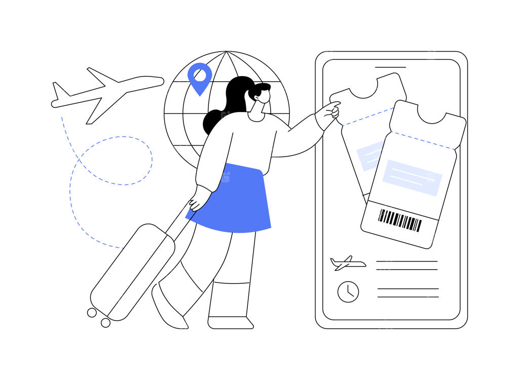 تصویرسازی وکتور مفهوم انتزاعی خرید آنلاین بلیط