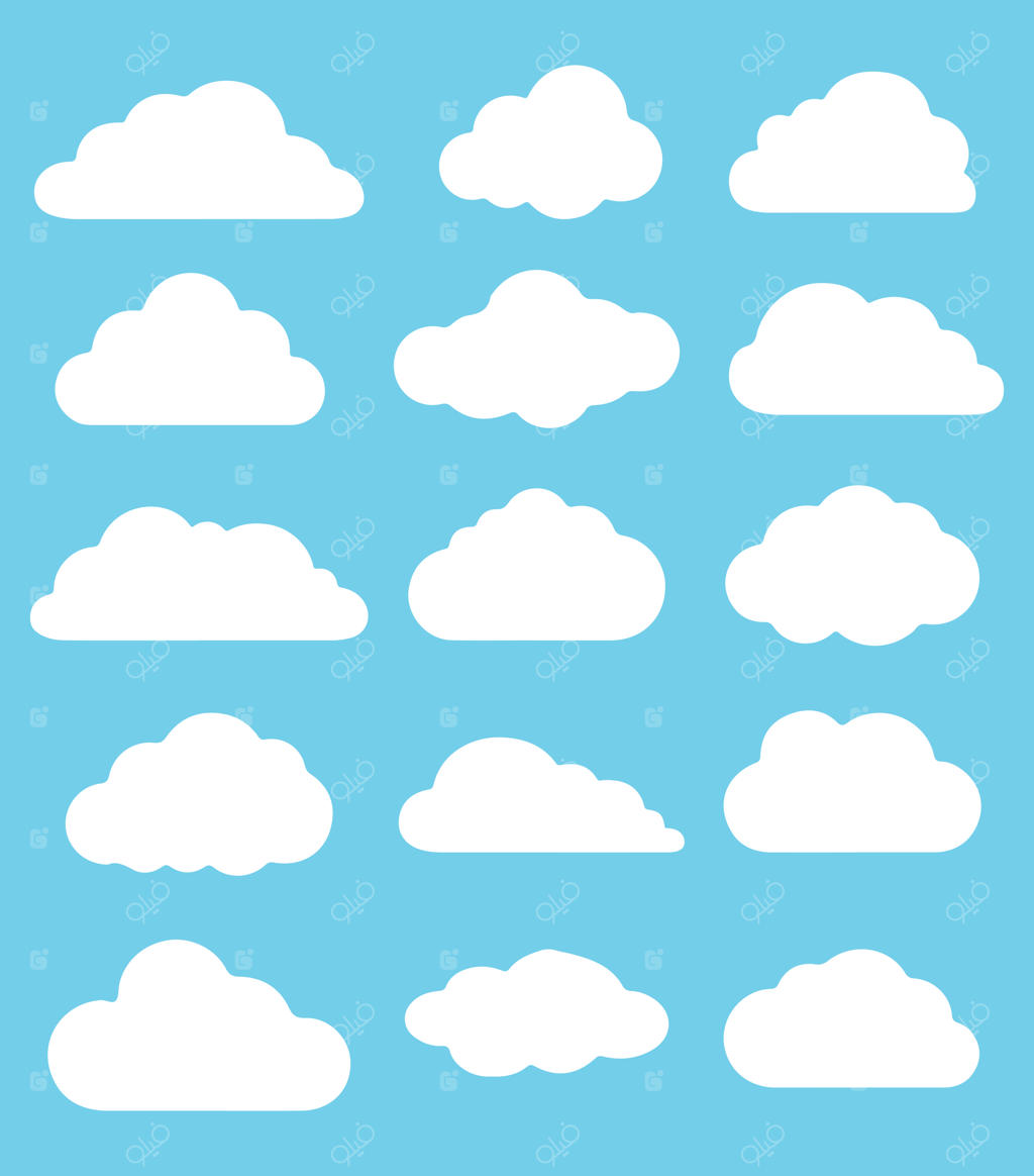 بسته گرافیکی وکتور سایه‌واره ابرها