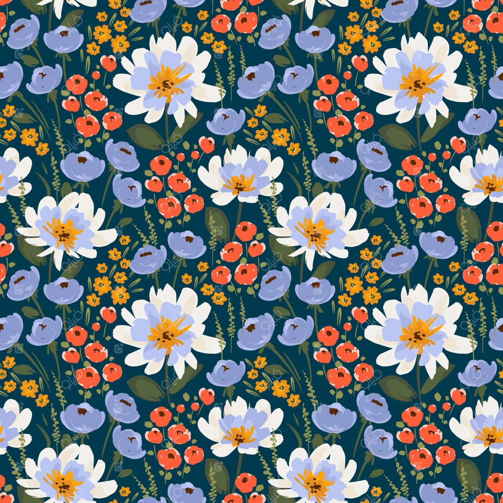 پترن یکپارچه گل‌دار - طراحی وکتور برای جلد کاغذ، پارچه، دکوراسیون داخلی و موارد دیگر