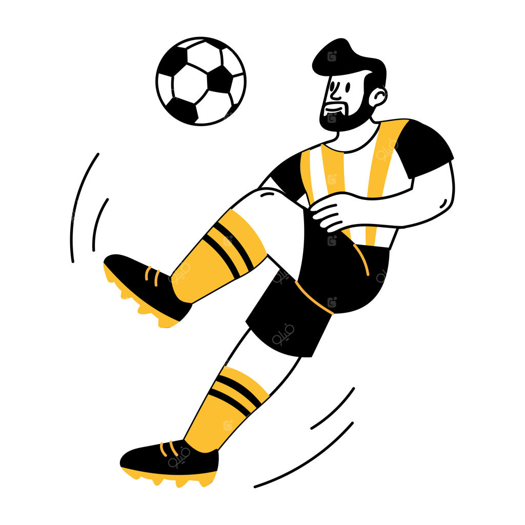 تصویرسازی دستی بازیکن فوتبال