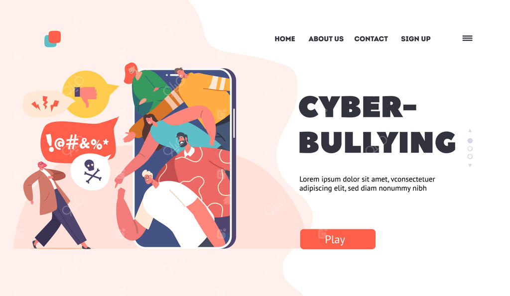 قالب صفحه فرود مبارزه با زورگویی سایبری: حمله‌ها، شبکه‌های سوءاستفاده و آزارهای اینترنتی روی گوشی هوشمند