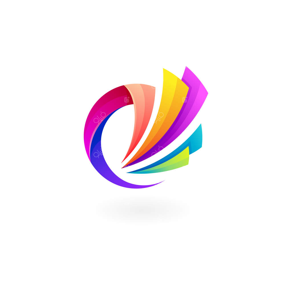 طراحی لوگوی حرف C به صورت سه‌بعدی و رنگارنگ